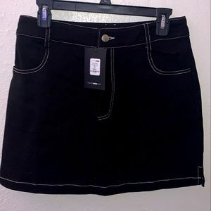 Black Jean Skirt with white lining L